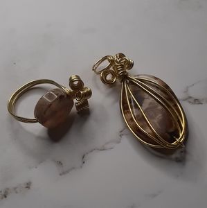 Crackle Agate Bead and Ring